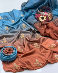 3 Pc Unstitched Shamoze Silk Digital Tye N Dye(KBS021A)
