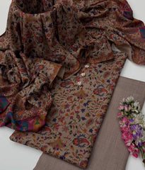 3 Pc Unstitched Kalamkari Pashmina Wool(KSB26)