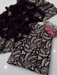 2 Pc Unstitched Handmade LCD Gotta Chiffon