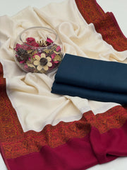 3 Pc Ustitched pure Pashmina Wool Moon Light shawl