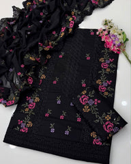 3 Pc Unstitched Multi Cross Stitch Lawn