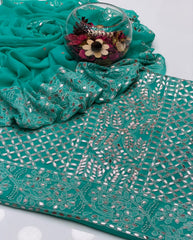 2 Pc Unstitched Chiffon Fabric Shadow Chiken