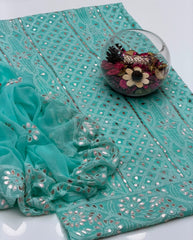 2 Pc Unstitched Chiffon Fabric Shadow Chiken
