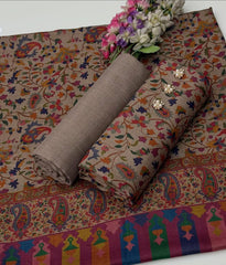 3 Pc Unstitched Kalamkari Pashmina Wool(KSB26)