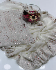 2 Pc Unstitched Chiffon Fabric Shadow Chiken