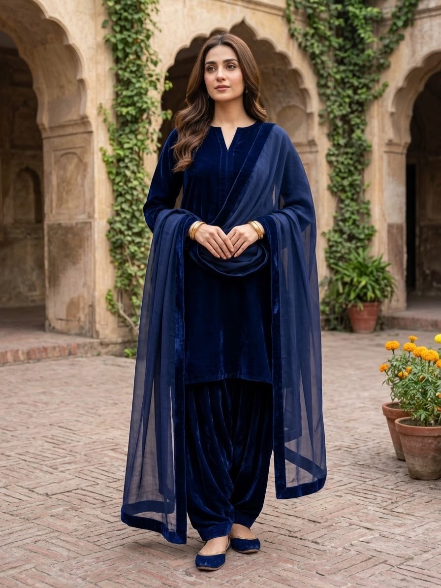 3 Pc Unstitched 9000 Micro Velvet Collection