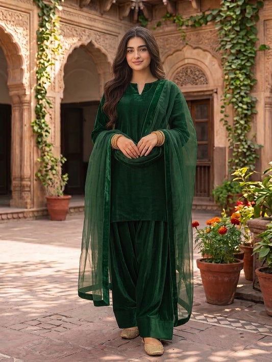 3 Pc Unstitched 9000 Micro Velvet Collection