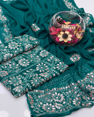 2 Pc Unstitched Chiffon Fabric Shadow Chiken