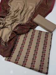 3 Pc Unstitched Kalamkari Pashmina Wool(KSB272)
