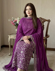 2 Pc Unstitched Handmade LCD Gotta Chiffon