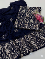 2 Pc Unstitched Handmade LCD Gotta Chiffon