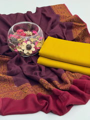 3 Pc Ustitched pure Pashmina Wool Moon Light shawl