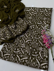 2 Pc Unstitched Handmade LCD Gotta Chiffon